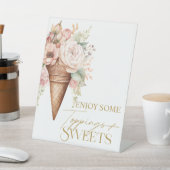 Ice Cream Toppings Sweets Sign Vrijgezellenfeest Reclamebord Met Voetstuk (Insitu)