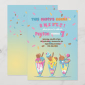 Ice Cream trakteert op verjaardagsuitnodigingen Kaart (Voorkant / Achterkant)
