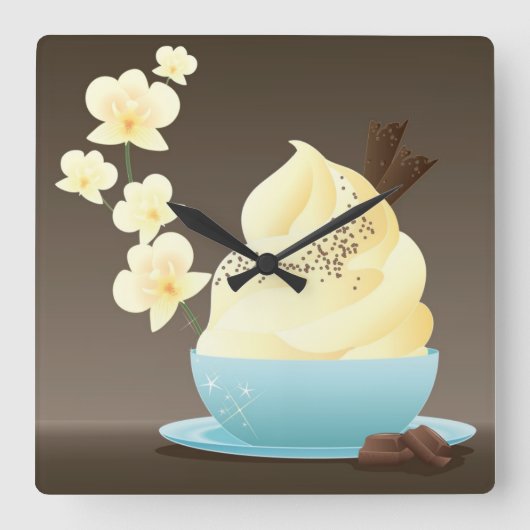 Ice Cream Treat Vierkante Klok (Voorkant)