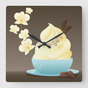 Ice Cream Treat Vierkante Klok