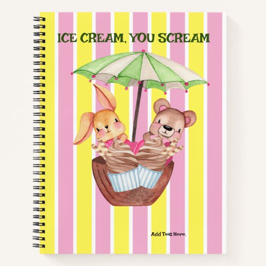 Ice Cream Treats 8,5 "x 11" spiraal Notitieboek (Voorkant)