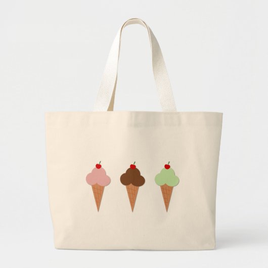 Ice Cream Trio Grote Tote Bag (Voorkant)