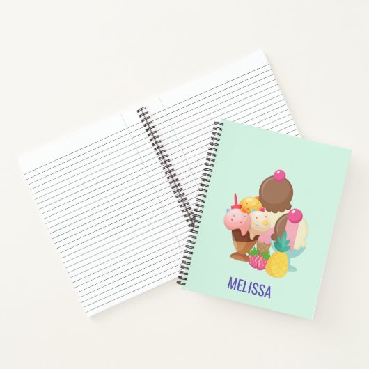 Ice Cream Trio Neopolitan Flavis-nr. Notitieboek (Binnen)