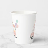 Ice Cream Truck 1 Birthday Party Pink Sweet One Papieren Bekers (Links)