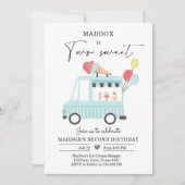 Ice Cream Truck 2e verjaardag Noite Boy Two Sweet Kaart (Voorkant)