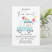 Ice Cream Truck 2e verjaardag Noite Boy Two Sweet Kaart (Staand voorkant)