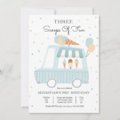 Ice Cream Truck 3 Scoops of Fun 3rd Birthday Kaart (Voorkant)