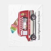 Ice Cream Truck aangepaste tekst fleece dekens (Voorkant)