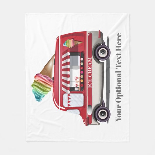 Ice Cream Truck aangepaste tekst fleece dekens (Voorkant)