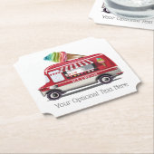 Ice Cream Truck aangepaste tekst papier onderzette Kartonnen Onderzetters (Gekanteld)