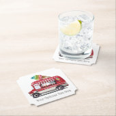 Ice Cream Truck aangepaste tekst papier onderzette Kartonnen Onderzetters (Insitu)