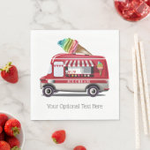 Ice Cream Truck aangepaste tekst papieren servette Servet (Insitu)