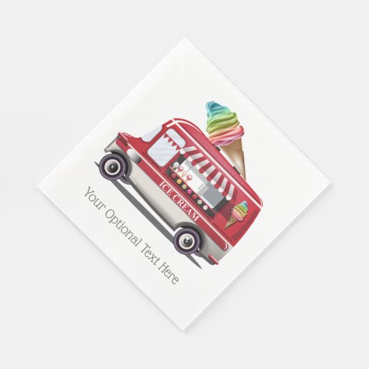 Ice Cream Truck aangepaste tekst papieren servette Servet (Hoek)