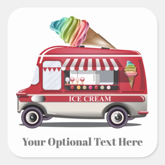 Ice Cream Truck aangepaste tekst stickers (Voorkant)