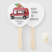 Ice Cream Truck aangepaste tekst ventilator set Handwaaier (Voorkant en achterkant)