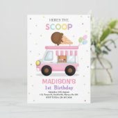 Ice Cream Truck Birthday Kaart (Staand voorkant)