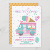 Ice Cream Truck Birthday Party Invitation Any Age Kaart (Voorkant / Achterkant)
