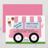 Ice Cream Truck Birthday Party Kaart (Voorkant / Achterkant)
