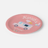 Ice Cream Truck Birthday Party Papieren Bordje (Gekanteld)