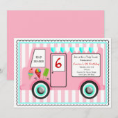 Ice Cream Truck Birthday Uitnodiging (Voorkant / Achterkant)