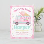 Ice Cream Truck Birthday Uitnodiging (Staand voorkant)