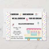 Ice Cream Truck Birthday Uitnodiging (Voorkant)