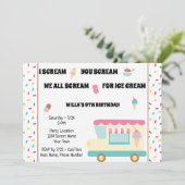 Ice Cream Truck Birthday Uitnodiging (Staand voorkant)
