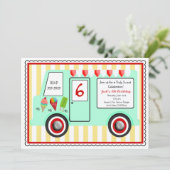 Ice Cream Truck Birthday Uitnodiging (Staand voorkant)