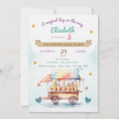 Ice Cream Truck, Cones, Birthday Kaart (Voorkant)