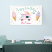 Ice Cream Truck & Cones Verjaardagsfeest Spandoek (Beurs)
