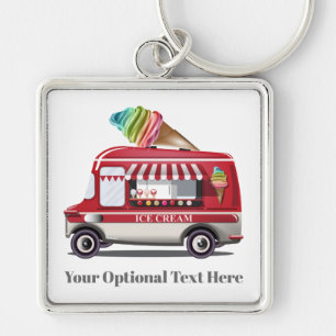 Ice Cream Truck custom name key chains Sleutelhanger