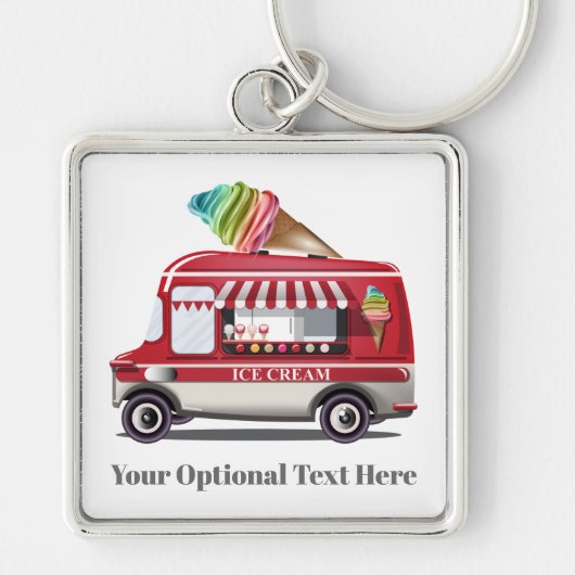 Ice Cream Truck custom name key chains Sleutelhanger (Voorkant)