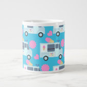 Ice Cream Truck Cute Fun Pattern Art Grote Koffiekop (Voorkant)