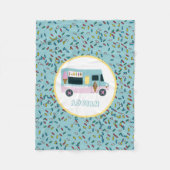 Ice Cream Truck Design Aangepaste naam Fleece Deken (Voorkant)