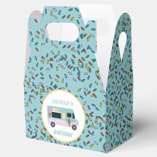 Ice Cream Truck Design Birthday Bedankdoosjes (Geopend)