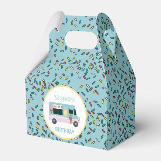 Ice Cream Truck Design Birthday Bedankdoosjes (Voorkant Zijde)