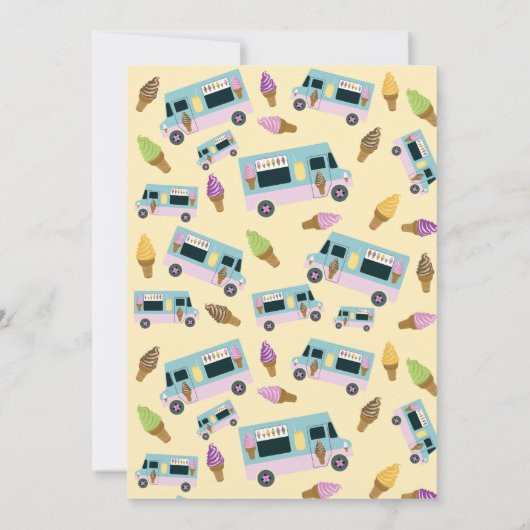 Ice Cream Truck Design Birthday Kaart (Achterkant)