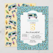 Ice Cream Truck Design Birthday Kaart (Voorkant / Achterkant)