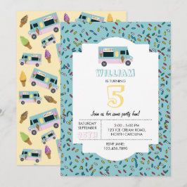 Ice Cream Truck Design Birthday Kaart
