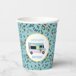 Ice Cream Truck Design Birthday Papieren Bekers