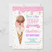 Ice Cream Truck Drie is zo lief 3e verjaardag Kaart (Voorkant)