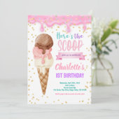 Ice Cream Truck Drie is zo lief 3e verjaardag Kaart (Staand voorkant)