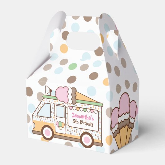 Ice Cream Truck Favor Boxen Bedankdoosjes (Voorkant Zijde)