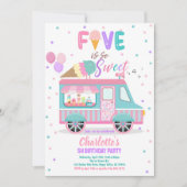 Ice Cream Truck Five is zo lief 5e verjaardag Kaart (Voorkant)