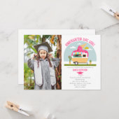 Ice Cream Truck Foto Kleuterschool Afstuderen Kaart (Voorkant / Achterkant in situ)