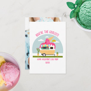Ice Cream Truck Foto Roze Klaslokaal Valentijn Kaart