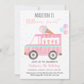 Ice Cream Truck Four Ever Sweet Birthday Kaart (Voorkant)