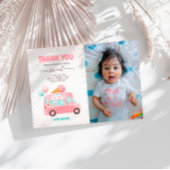 Ice Cream Truck Hier is de Scoop Verjaardag Foto Bedankkaart