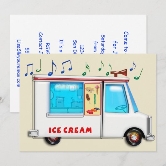 Ice Cream Truck Kaart (Voorkant / Achterkant)