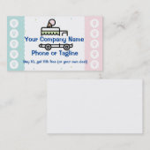 Ice Cream Truck Loyalty Punch Kaart Visitekaartjes (Voorkant / Achterkant)